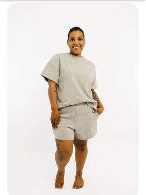 Cozy Two-Piece Lounge Set in Heather Gray